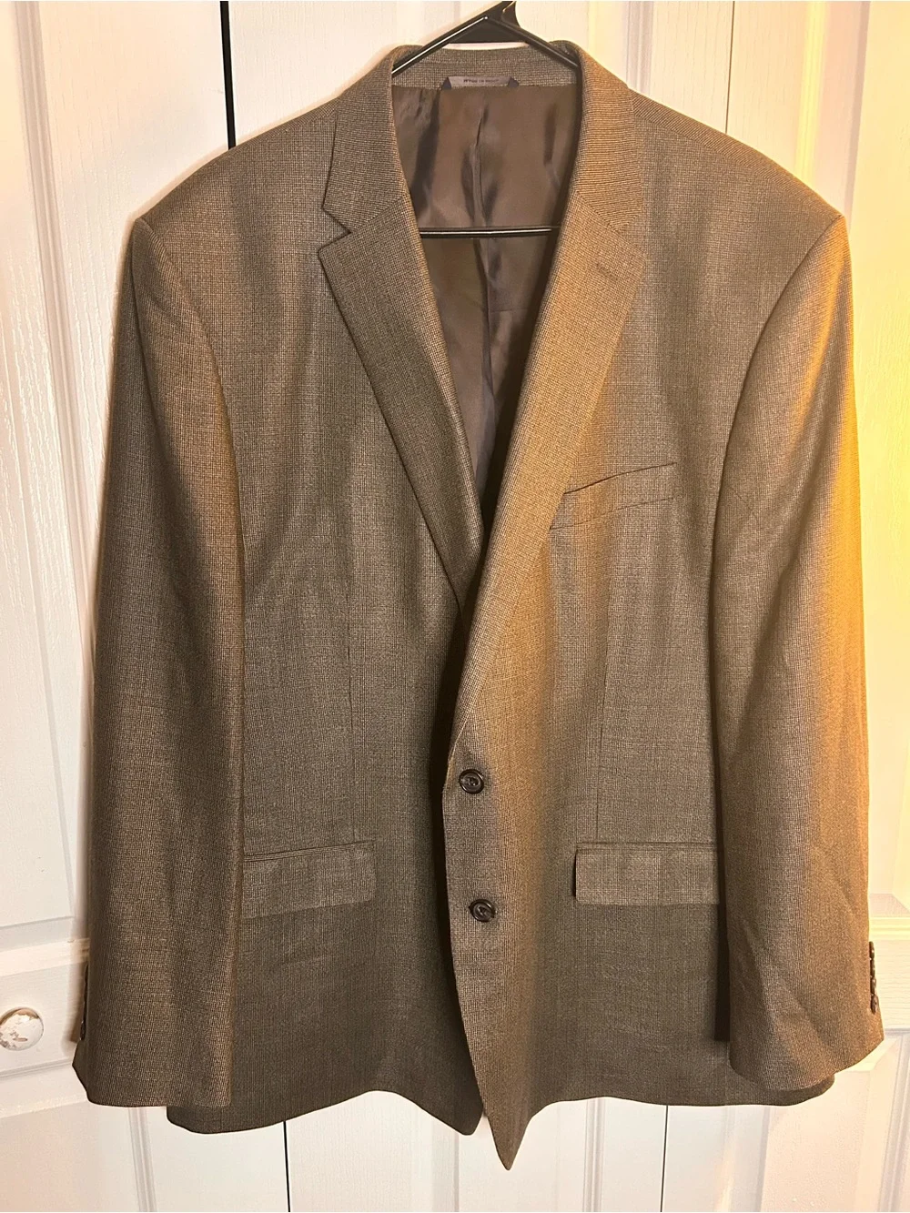 Ralph Lauren Men’s Size 50L Silk Wool Brown Golden Blue Knit 2 Button Blazer